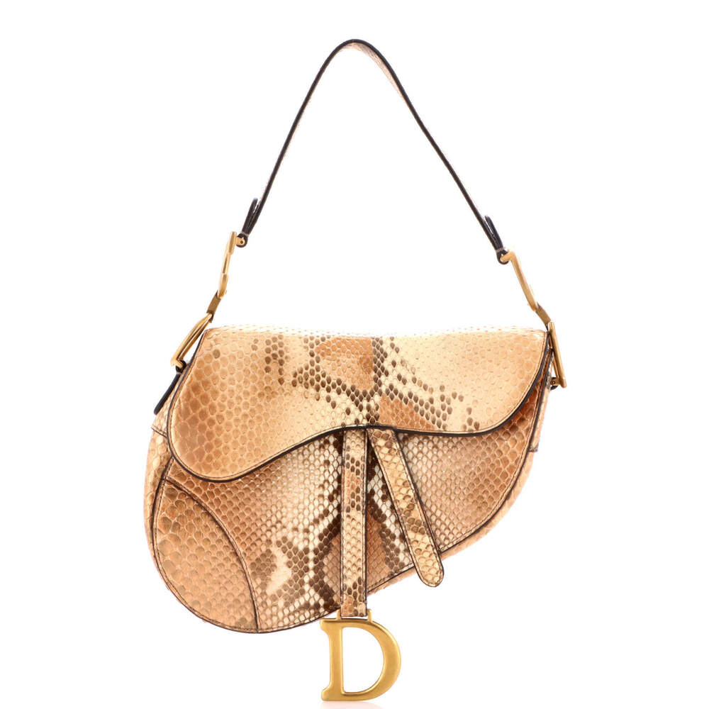 Christian Dior Medium Saddle Handbag Python